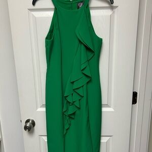 Vince Camuto Green Ruffled Cocktail Dress